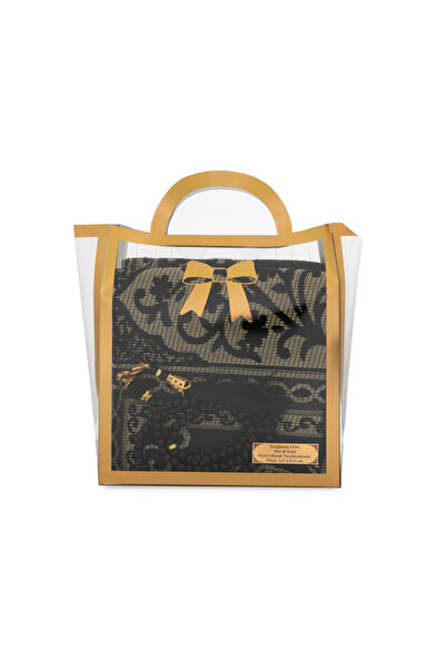 Hayrat Neşriyat Tesbih + Prayer Rug Gift Set (with Acetate Bag, Black)