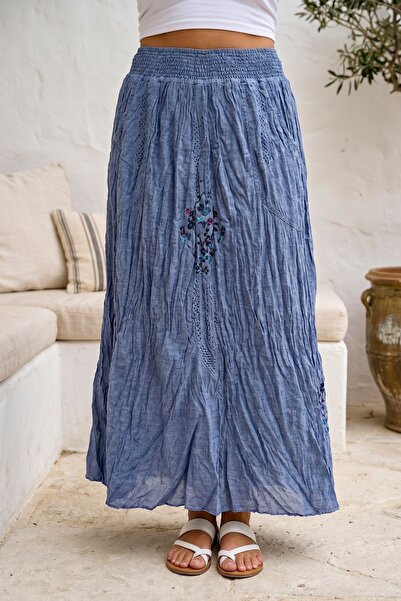 Chiccy Ιταλική υφαντή φούστα με ελαστική μέση, με επένδυση, πλενόμενη, με απλ...