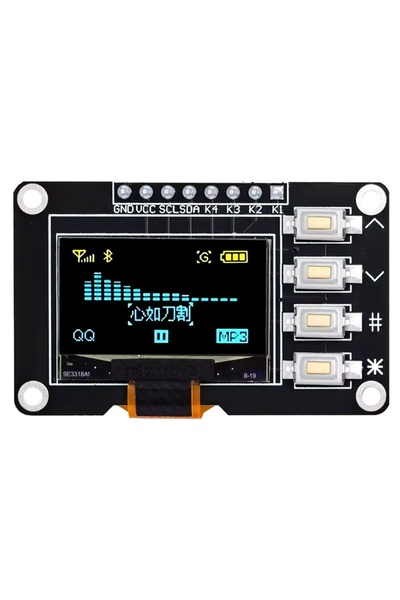 EmAyCenter 0.96" 128x64 4 Butonlu OLED Ekran I2C SSD1315 Sarı Mavi Arduino Uy...