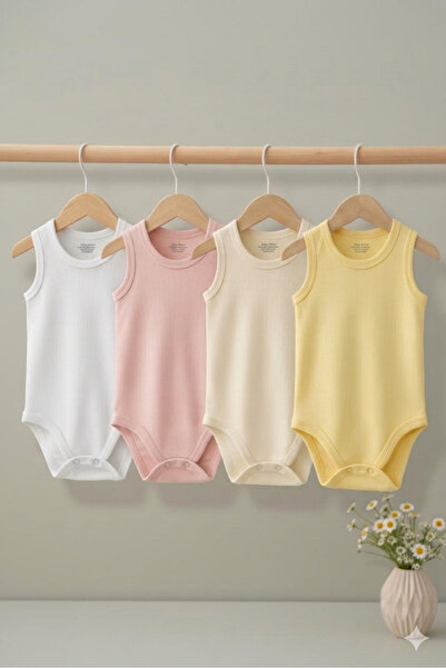 Baby Nife %100 organik pamuk bebek body zıbın / çıtçıtlı bebek zıbın / 4 lü b...