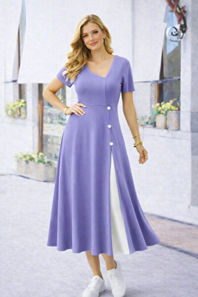 DRESSIFY WOMEN’S FASHION Γυναικείο ασύμμετρο φόρεμα με λεπτομέρεια από βισκόζ...