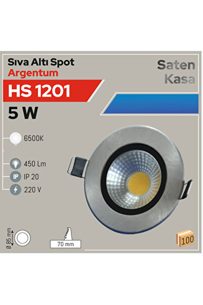 Helios Sıva Altı Spot Saten Kasa, 5w, Beyaz Işık (HS 1201)
