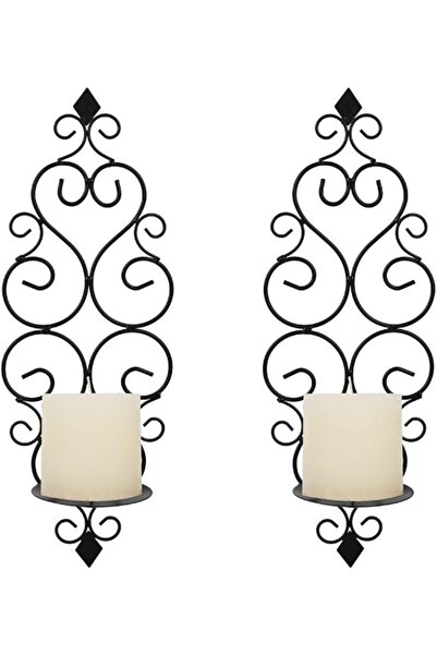 Arabest 2-Piece Iron Wall Candle Sconce Holder,Foldable Candlestick,Vintage H...