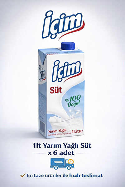 İçim Yarim Yağlı Süt 1lt x 6 adet