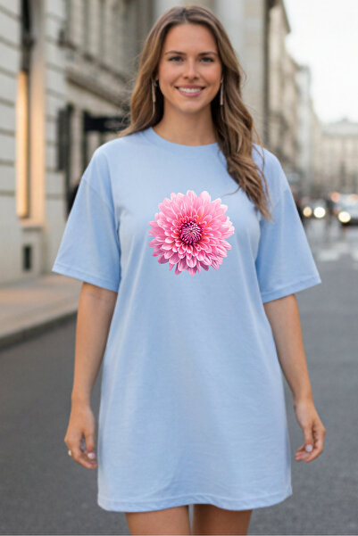 Pink Sky Γυναικείο μπλουζάκι με κοντό μανίκι και λαιμόκοψη, μεγάλο μέγεθος, ν...