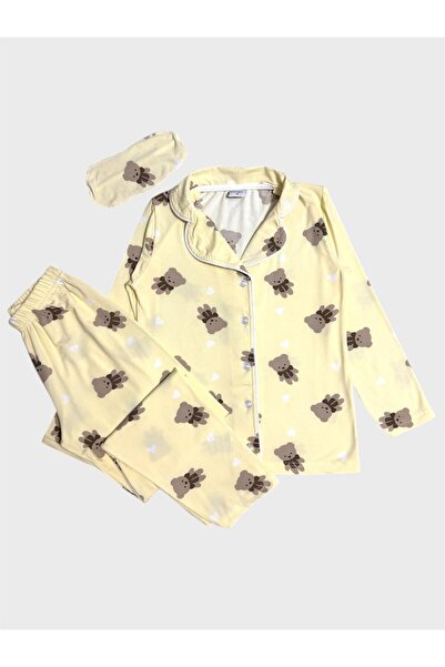 tusem butik homewear Σετ πιτζάμες για τη μητέρα και την κόρη, βαμβακερό, κίτρ...