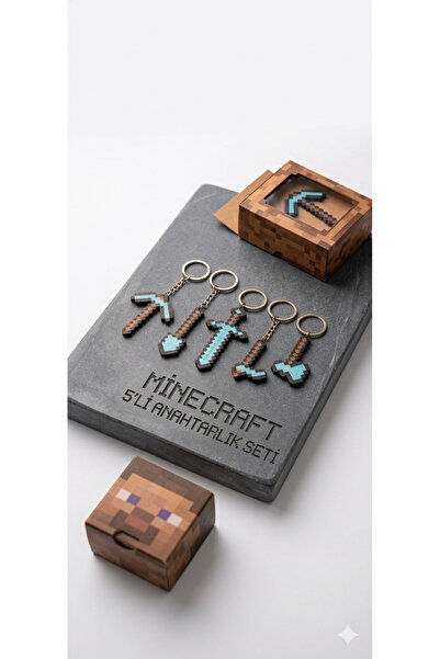 Minecraft 5'li Anahtarlık Seti - Mine Craft Charm