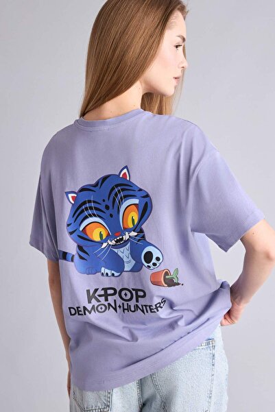 DeFacto Kpop - Demon Hunters Oversized T-shirt με στάμπα και κοντό μανίκι H72...