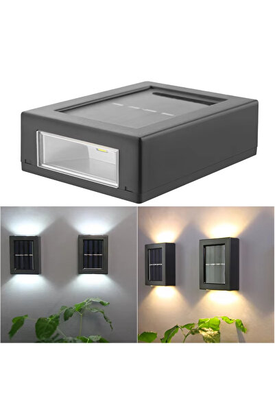 ebulduk Solar Güneş Enerjili Çift Taraflı 2 Ledli Aplik Duvar Monteli Solar L...