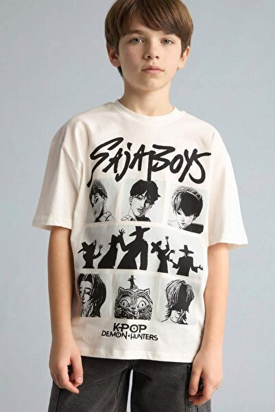 DeFacto Kpop - Demon Hunters Oversized T-shirt με στάμπα στον πίσω μέρος και ...