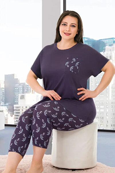 AZRA BUTİK Σετ πιτζάμες κάπρι από ύφασμα βισκόζης με σχέδια, κοντομάνικο, σε ...