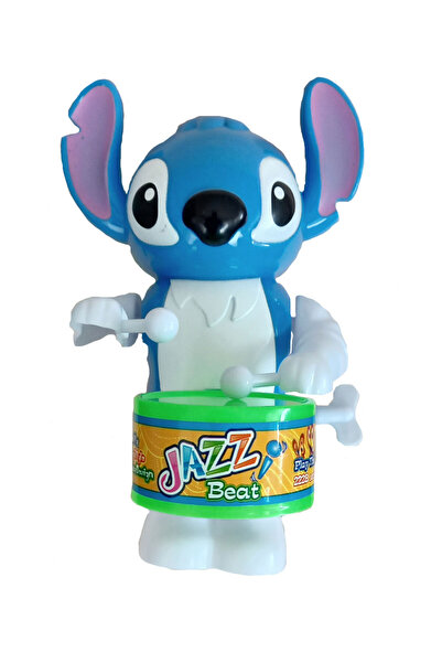 CT-TOYS Stitch Mavi Renk Kurmalı - Davul Trampet Çalan Oyuncak