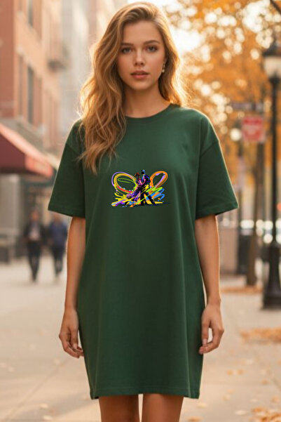 Pink Sky Γυναικείο μπλουζάκι με κοντό μανίκι και λαιμόκοψη, μεγάλο μέγεθος, ν...