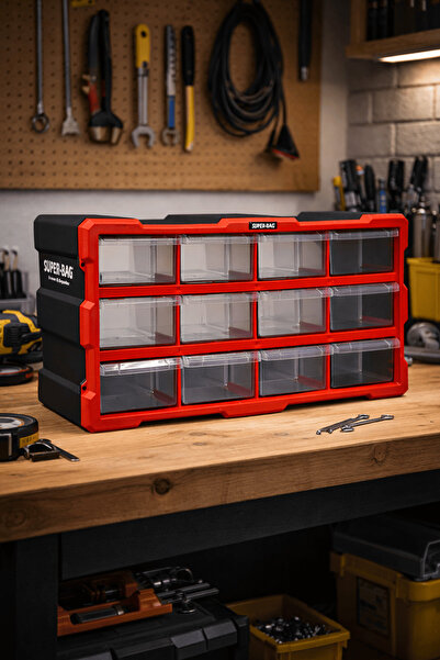 Alezy Super-Bag ASR-6005 Monoblok 12 Çekmeceli Organizer Seti
