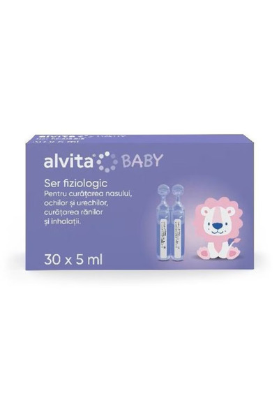 Alvita Αλμυρό Νερό, 30 φιαλίδια μονής δόσης x 5 ml, ισοτονικό διάλυμα για υγι...