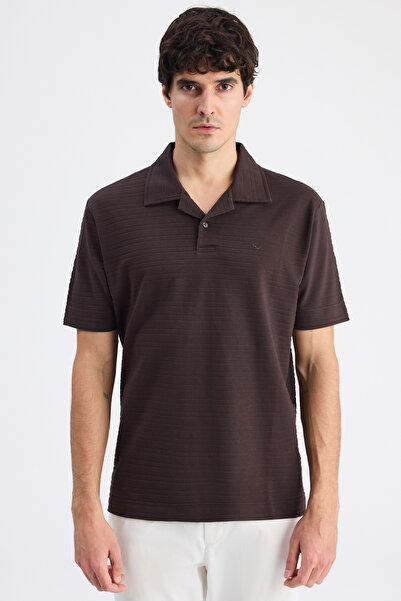 D'S Damat Ds Damat Regular Fit Καφέ Απλό T-Shirt