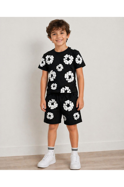 Yalçınoğlu Kids Unisex Σετ Σορτς από Βαμβακερό Λικράν με Ανάγλυφο Τύπωμα I 3-...