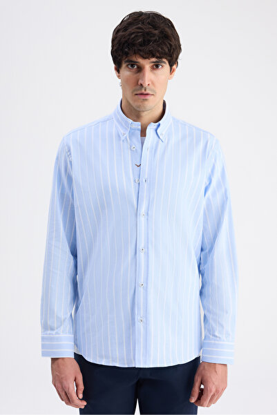 D'S Damat Πουκάμισο Ds Damat Comfort με μπλε ρίγες