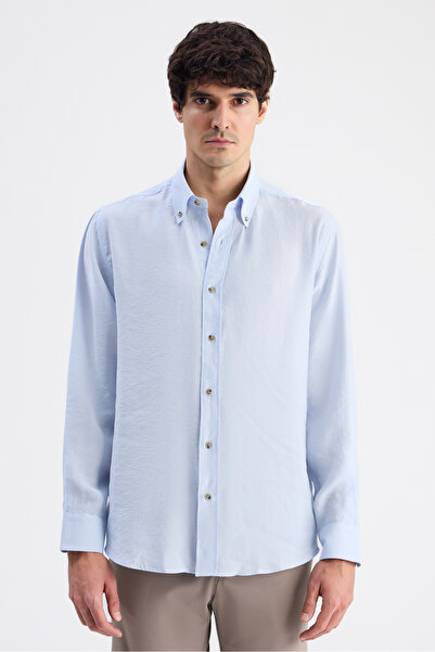 D'S Damat Πουκάμισο Ds Damat Comfort σε ανοιχτό μπλε απόχρωση, ίσιο