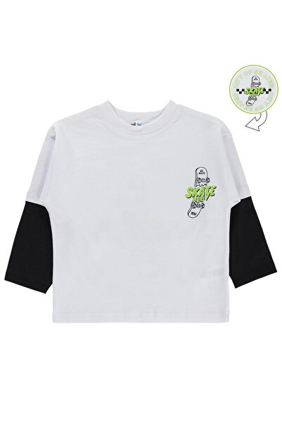 Civil Boys Φούτερ με στάμπα Skate Kay για ηλικίες 2-5 ετών - Λευκό