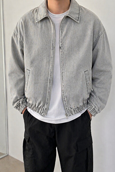 COOL TARZ Ανδρικό μπουφάν Bomber Oversize με φερμουάρ, βασικό, καθημερινό και...