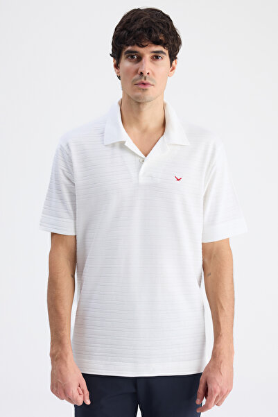 D'S Damat Μπλουζάκι Ds Damat Regular Fit Ecru μονόχρωμο