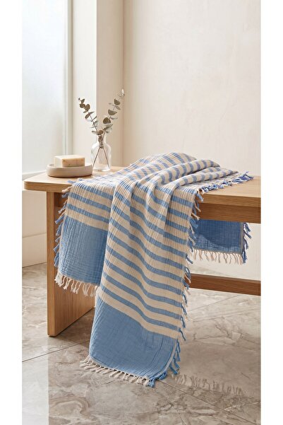 Mujo Home Collection Πετσέτα μπάνιου/παραλίας 2 στρώσεων από μουσελίνα - Πεστ...