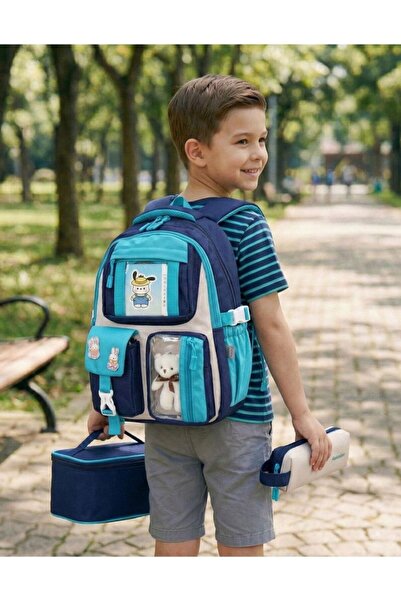 Relaxion Λεπτομερές σετ τσαντών δημοτικού σχολείου 3 τεμαχίων με λούτρινα παι...