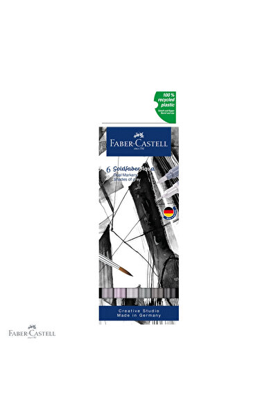 Faber Castell Set de 6 markere solubile Faber-Castell Goldfaber cu vârf dublu...