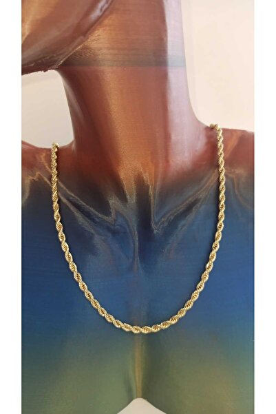 Xuping Jewelry 14K Altın Kaplama XP Damgalı Burgu Zincir Kolye 60 cm
