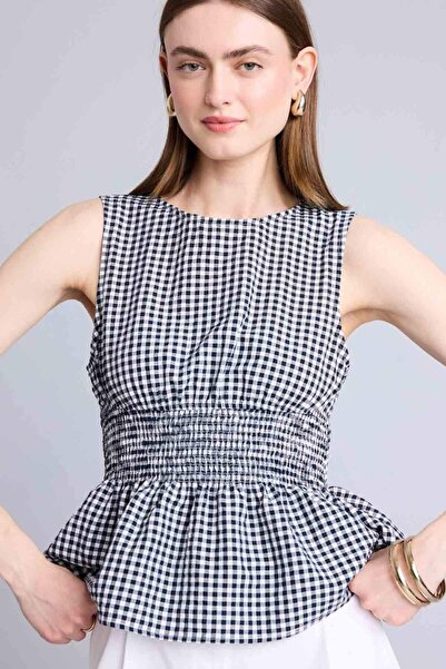 DeFacto Εφαρμοστή αμάνικη μπλούζα με τετράγωνο γιακά, υφή πουέτ και υφή γκοφρ...