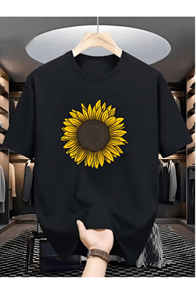 LAVİTTA تيشرت قطني فاخر بطبعة "زهرة الشمس" - مظهر جذاب بروعة ألوانه ودقة تنفيذه