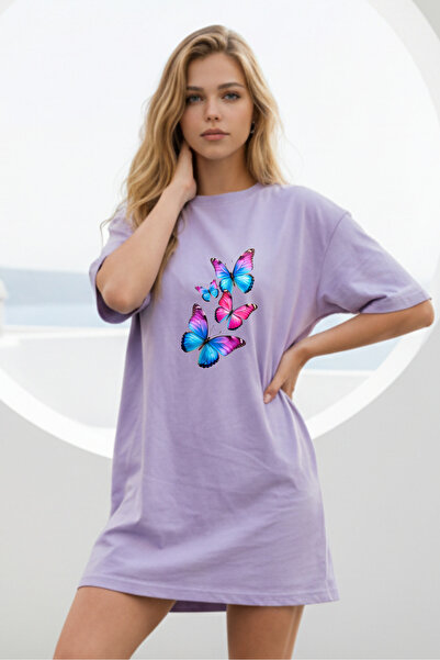 Pink Sky Γυναικείο μπλουζάκι με κοντό μανίκι και λαιμόκοψη, μεγάλο μέγεθος, ν...