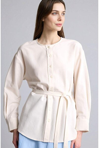 DeFacto Μακρυμάνικο τουνίκ από κανονικό λινό μείγμα H5914AX26SM