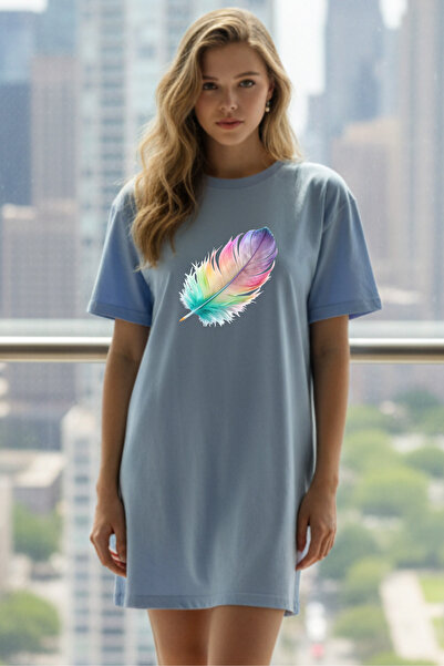 Pink Sky Γυναικείο μπλουζάκι με κοντό μανίκι και λαιμόκοψη, μεγάλο μέγεθος, ν...