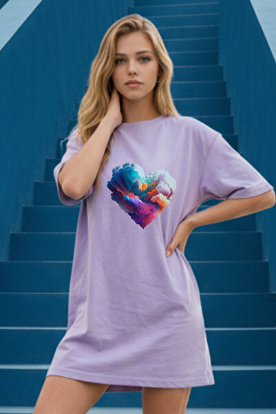 Pink Sky Rochie tricou cu mânecă scurtă și decolteu rotund pentru femei de mă...