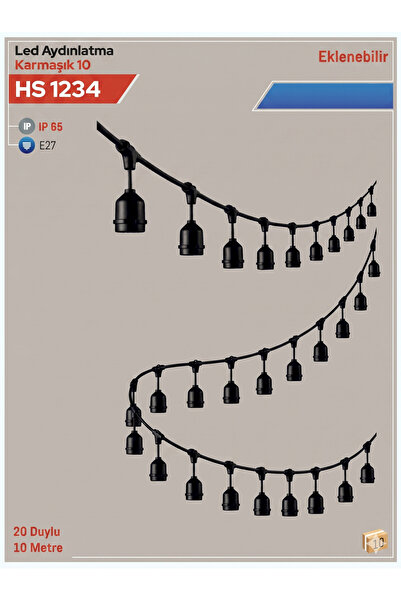 Helios Sarkıt Aydınlatma 10 Metre, 20 Duylu (E27) (HS1234) IP65