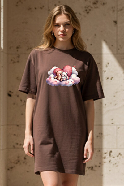 Pink Sky Plus Size Women Short Sleeve Crew Neck T-Shirt Dress Nightgown Comfy...