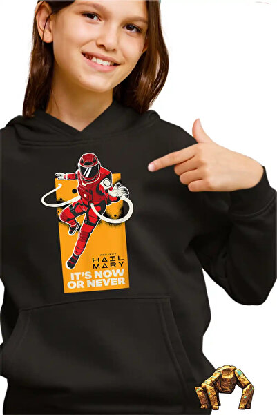OEM Παιδικό Κοριτσίστικο Φούτερ με Κουκούλα Project Hail Mary Now or Never As...