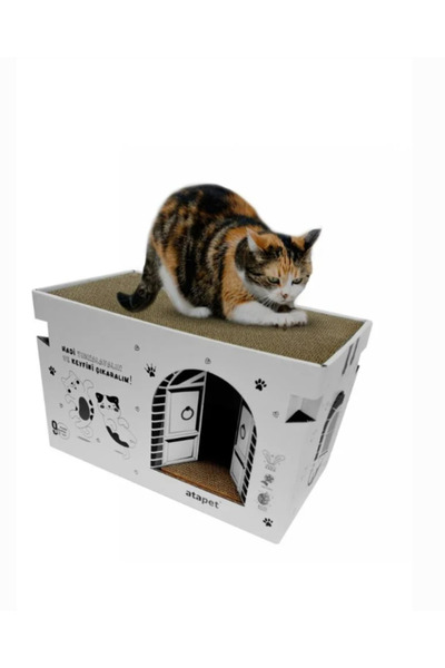 Genel Markalar Karton Kedi Tırmalama ve Dinlenme Evi - Eğlenceli ve Konforlu ...