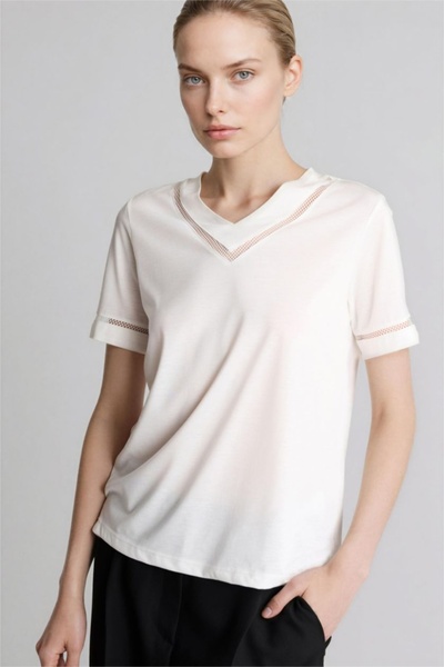 DeFacto Γυναικείο T-shirt H1458AX/ER105 ECRU