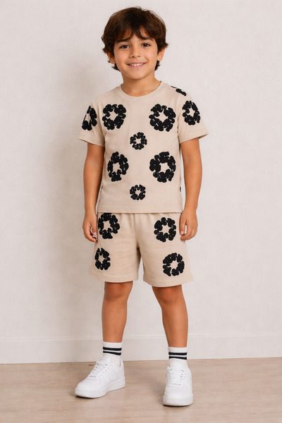 Yalçınoğlu Kids Unisex Σετ Σορτς από Βαμβακερό Λικράν με Ανάγλυφο Τύπωμα I 3-...