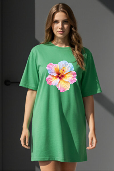 Pink Sky Γυναικείο μπλουζάκι με κοντό μανίκι και λαιμόκοψη, μεγάλο μέγεθος, ν...