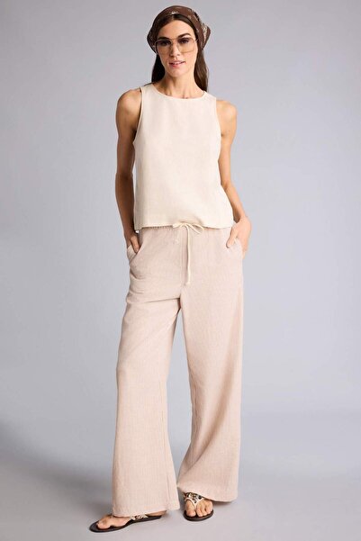 DeFacto Κανονική εφαρμογή, ψηλόμεσο παντελόνι Oxford με φαρδιά μπατζάκια H849...