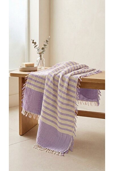 Mujo Home Collection Πετσέτα μπάνιου/παραλίας 2 στρώσεων από μουσελίνα - Πεστ...