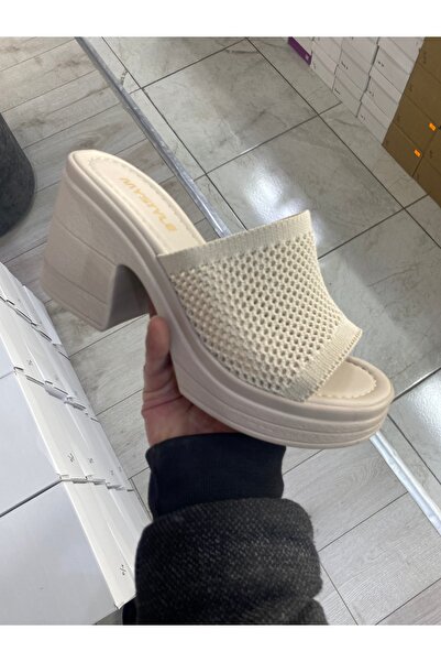 BARIŞ AKBULUT Platformed Linen Slippers