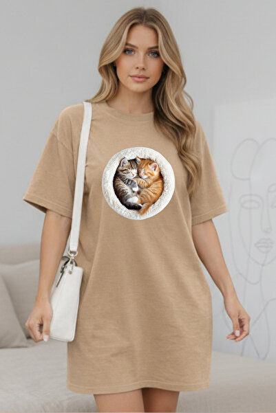 Pink Sky Γυναικείο μπλουζάκι με κοντό μανίκι και λαιμόκοψη, μεγάλο μέγεθος, ν...