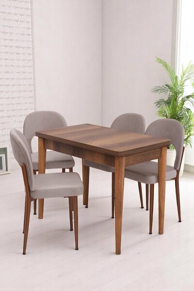 Erz Design Damla Hilal MDF Mutfak Masa Sandalye Takımı 60x100cm