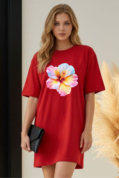 Pink Sky Γυναικείο μπλουζάκι με κοντό μανίκι και λαιμόκοψη, μεγάλο μέγεθος, ν...