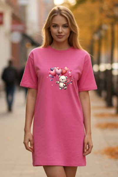 Pink Sky Γυναικείο μπλουζάκι με κοντό μανίκι και λαιμόκοψη, μεγάλο μέγεθος, ν...